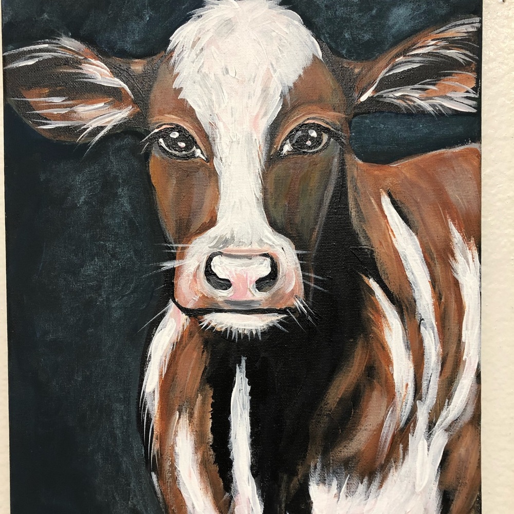 NEW Calf Acrylic Painting by me Size 12x16 inches
